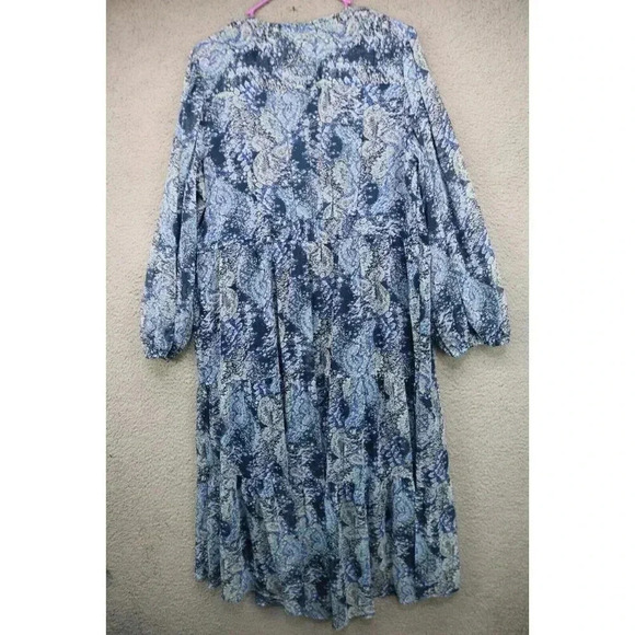 Joie Chiffon Tiered Maxi Dress-Size XL-Long Balloon Sleeves-Boho - Picture 7 of 8